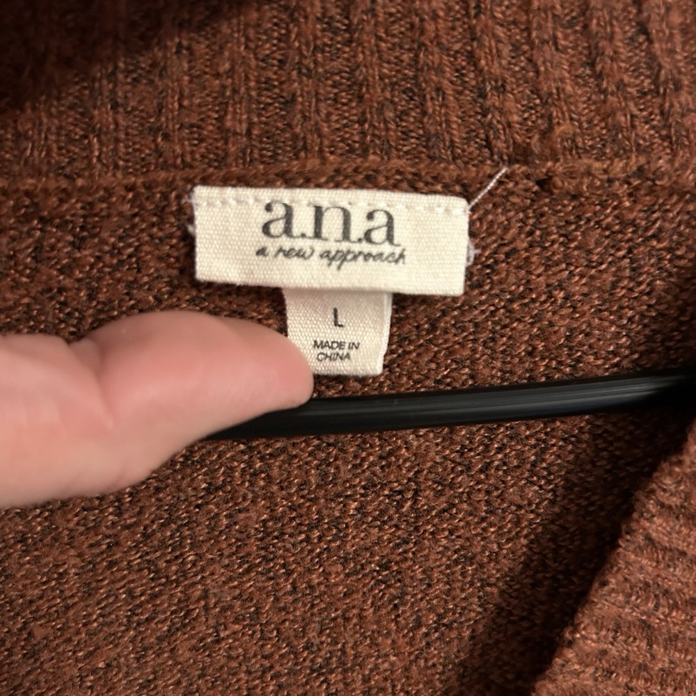 A.N.A‎ A New Approach Women's V Neck Sweater Rust Burnt Orange Size Large - Picture 4 of 7